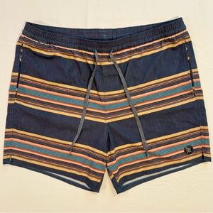 Roark Electric Malam Board Shorts Mens XL Striped Swim Suit Summer Beach Pool